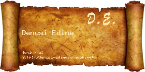 Dencsi Edina névjegykártya